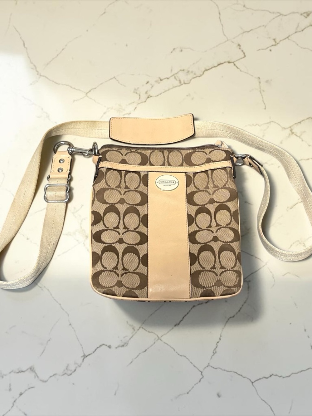 Coach Trio: Pink Floral, Black Nylon & Signature Canvas Crossbody Bags - Picture 6 of 7
